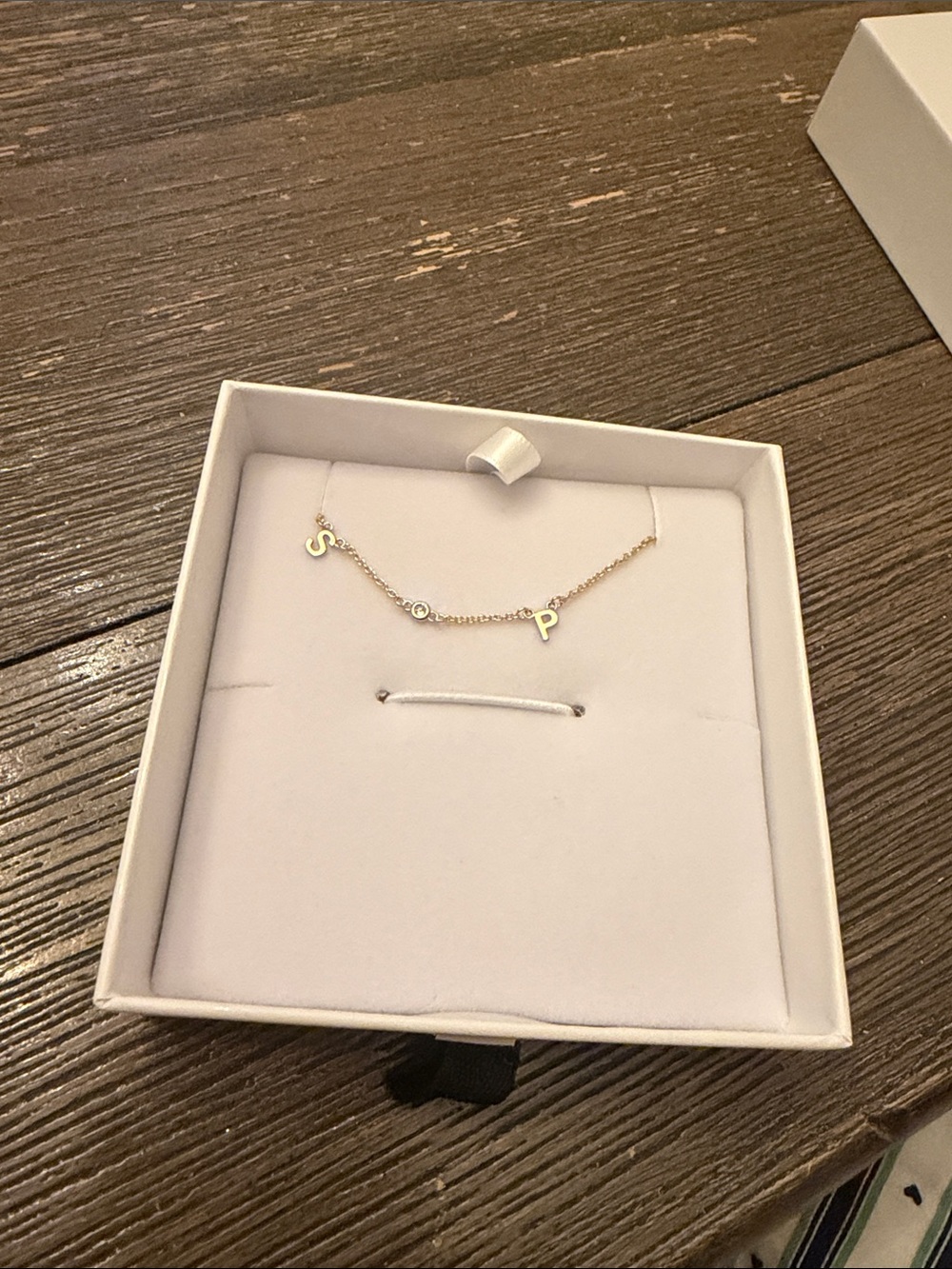 Oak and Luna Delicate Gold Initial S P Necklace - Personalized Women’s Jewelry